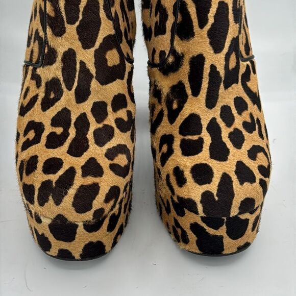 NIB Saint Laurent Pony Hair Manto Natural Platform Ankle Boot Retro Size 37/US 7 - Picture 4 of 13